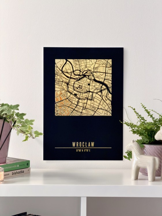 Pamiątkowy plakat złota mapa