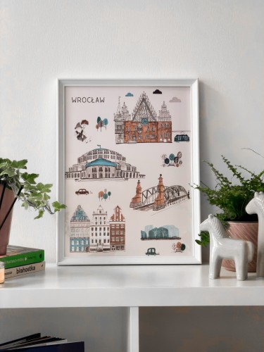 Pamiątkowy plakat architektura Wrocławia
