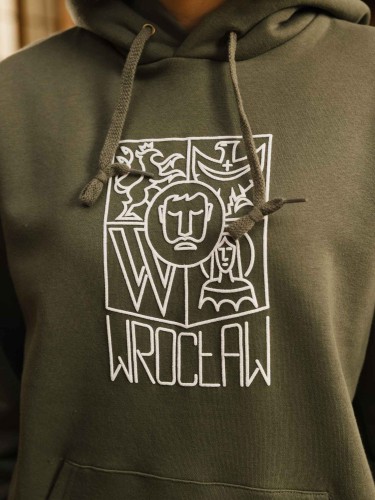 Bluza Wrocław z kapturem oliwkowa (UNISEX)
