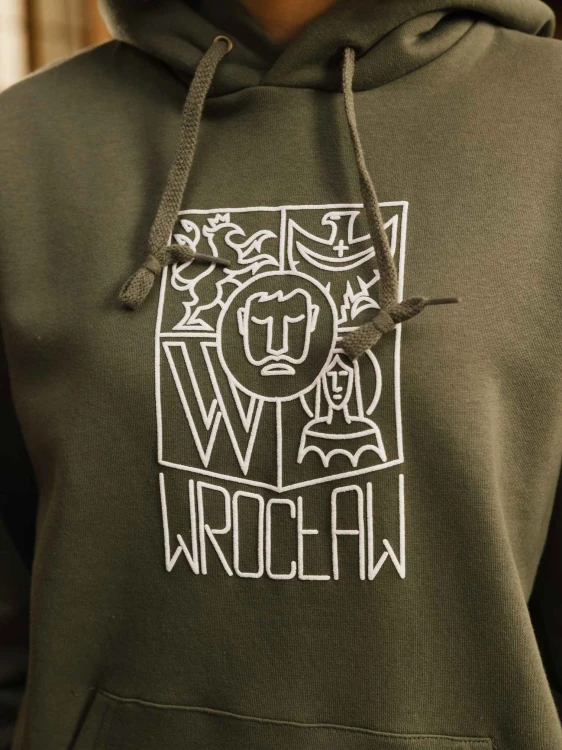 Bluza Wrocław z kapturem oliwkowa (UNISEX)