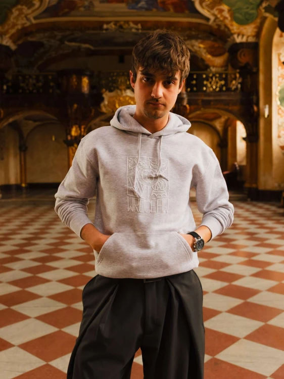 Bluza Wrocław z kapturem jasnoszara (UNISEX)