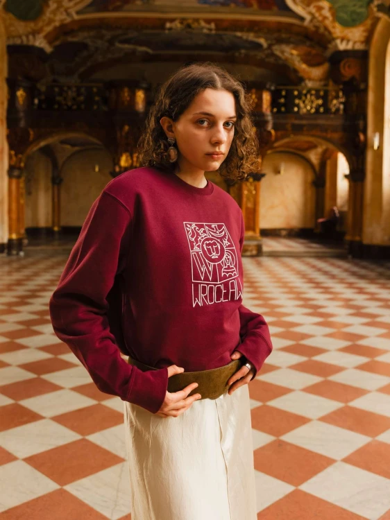 Bluza Wrocław bez kaptura bordowa (UNISEX)