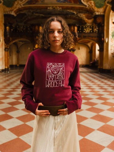 Bluza Wrocław bez kaptura bordowa (UNISEX)