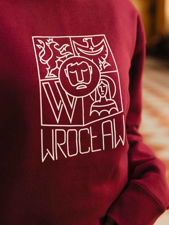 Bluza Wrocław bez kaptura bordowa (UNISEX)