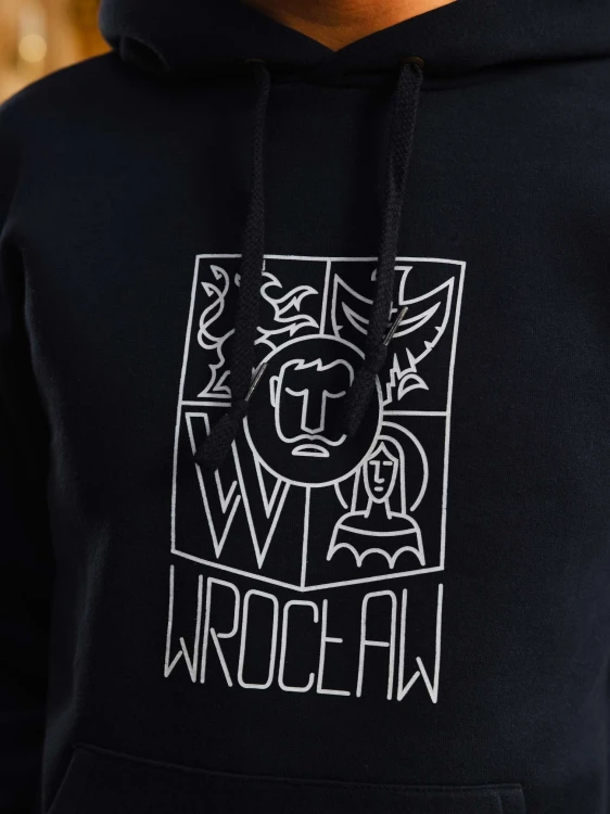 Bluza Wrocław z kapturem czarna (UNISEX)
