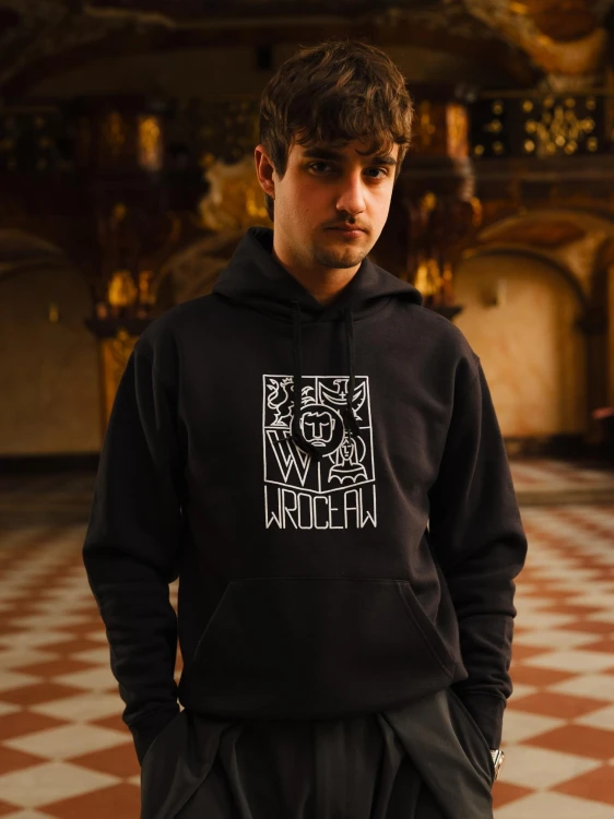 Bluza Wrocław z kapturem czarna (UNISEX)