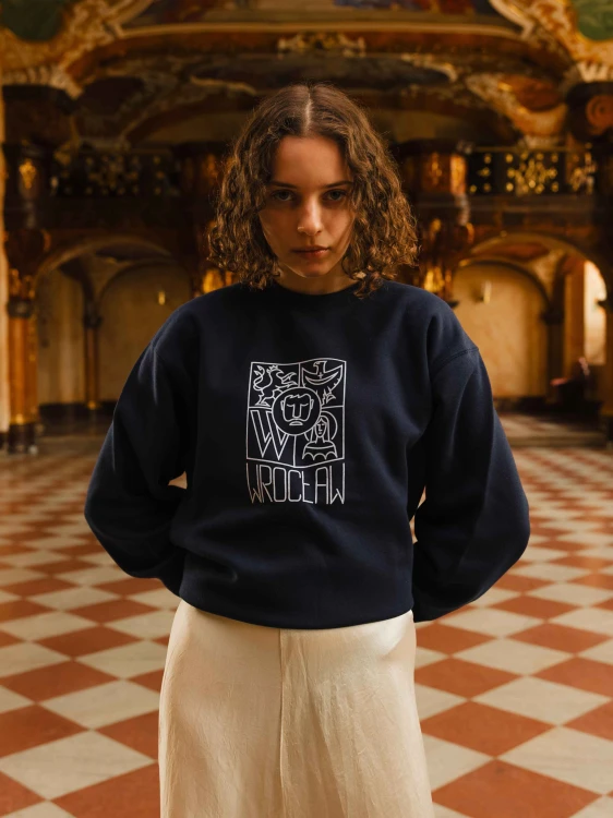 Bluza Wrocław bez kaptura granatowa (UNISEX)