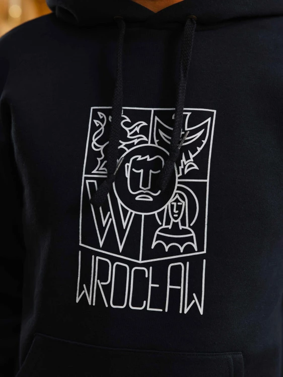 Bluza Wrocław z kapturem granatowa (UNISEX)