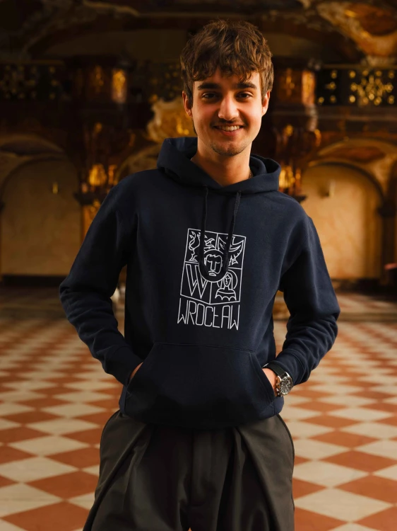 Bluza Wrocław z kapturem granatowa (UNISEX)