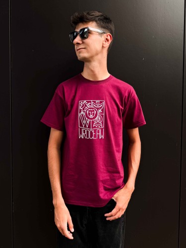 Koszulka Wrocław bordowa BASIC krótki rękaw (UNISEX)
