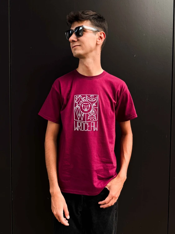 Koszulka Wrocław bordowa BASIC krótki rękaw (UNISEX)