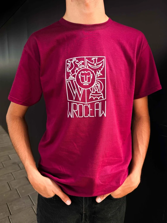 Koszulka Wrocław bordowa BASIC krótki rękaw (UNISEX)