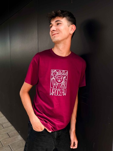 Koszulka Wrocław bordowa BASIC krótki rękaw (UNISEX)