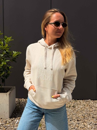 Bluza Wrocław z kapturem jasno beżowa