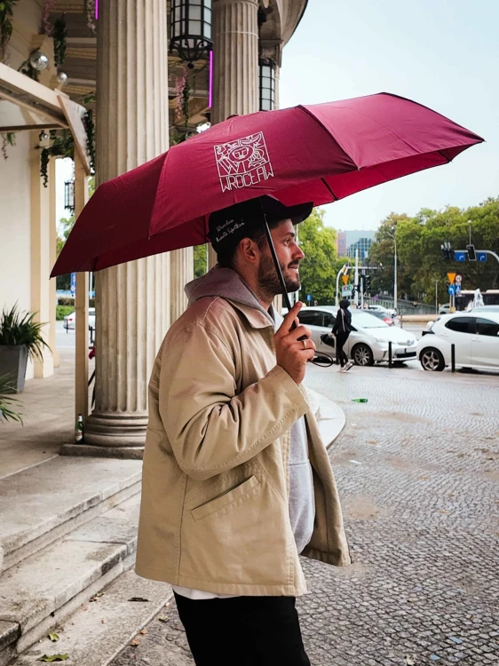 Parasol Wrocław bordowy składany